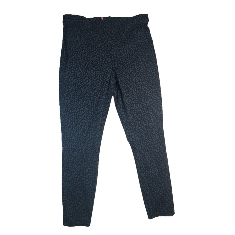 SPANX Leopard Print Pull On Leggings Womens 1X Shaping Ponte Navy Black Stretch